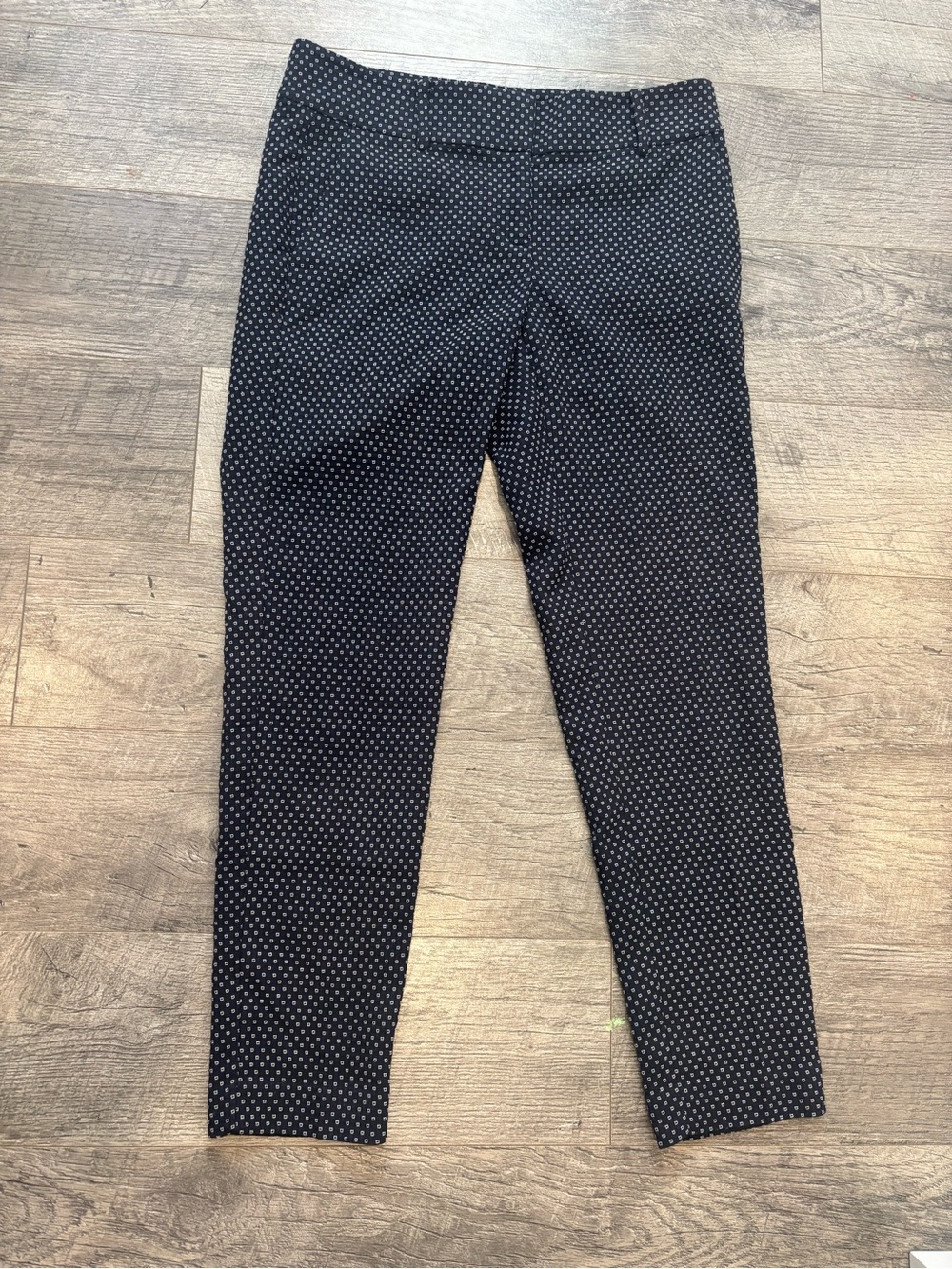 Ann Taylor Women's navy White Geometric Dress Pants Regular Size 4 29" Inseam